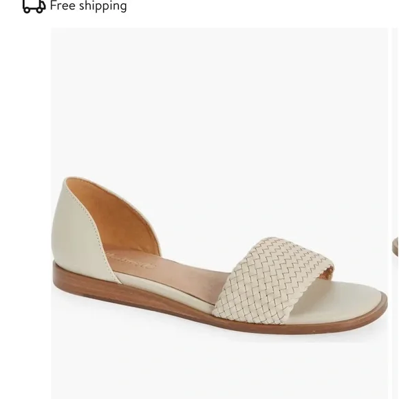 “Madewell” the “Nelda” leather d’orsay flat; in the color pale oyster; size 8 - Picture 5 of 16